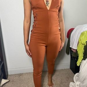 Orange fitted jumpsuit true to size